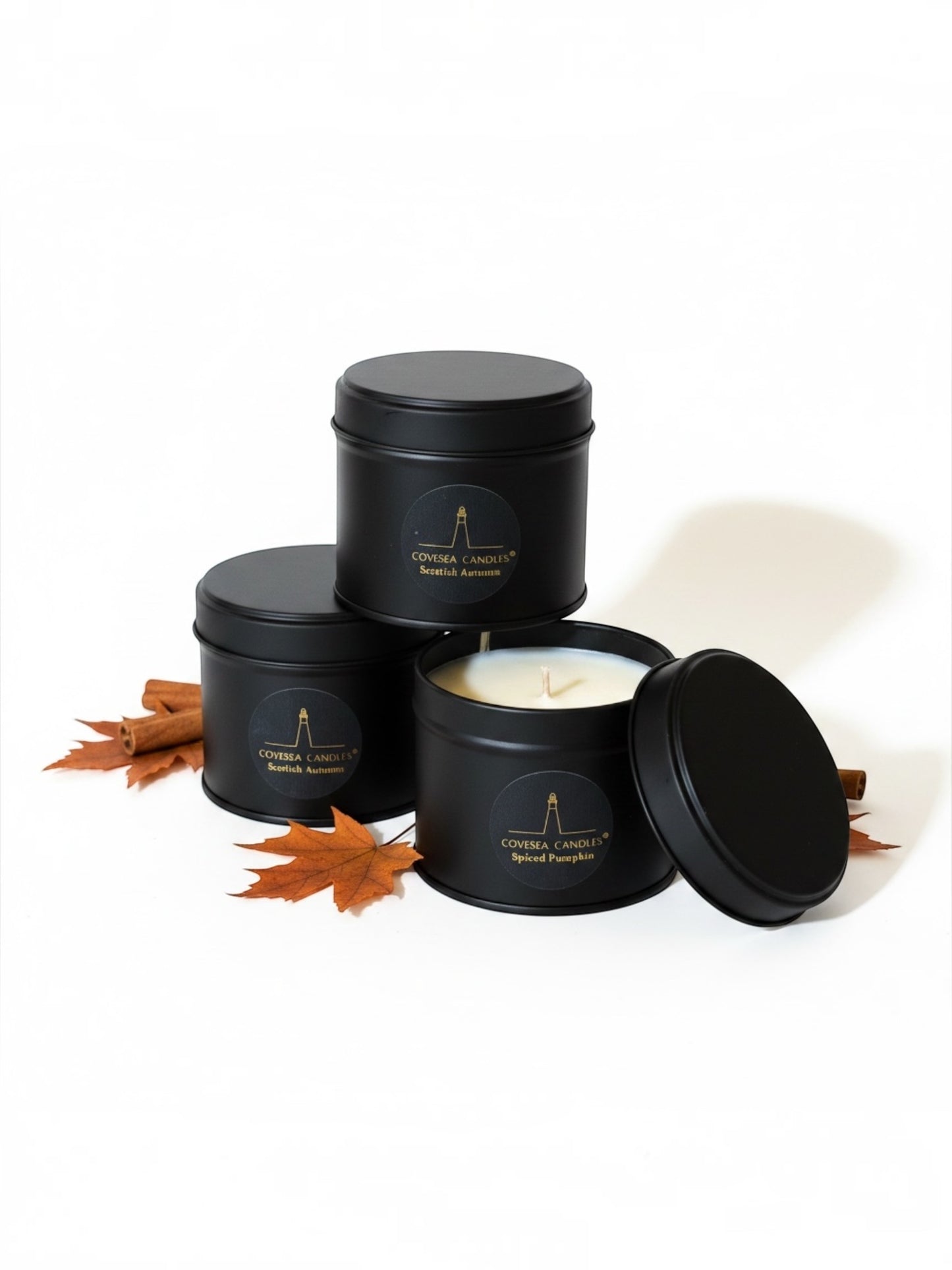 Scottish Autumn Luxury Black Tin Candle