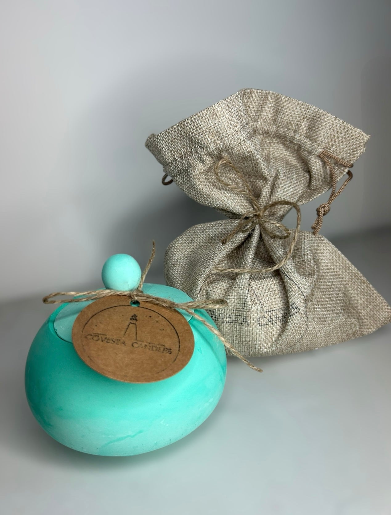 Green Chubby Pot Candle