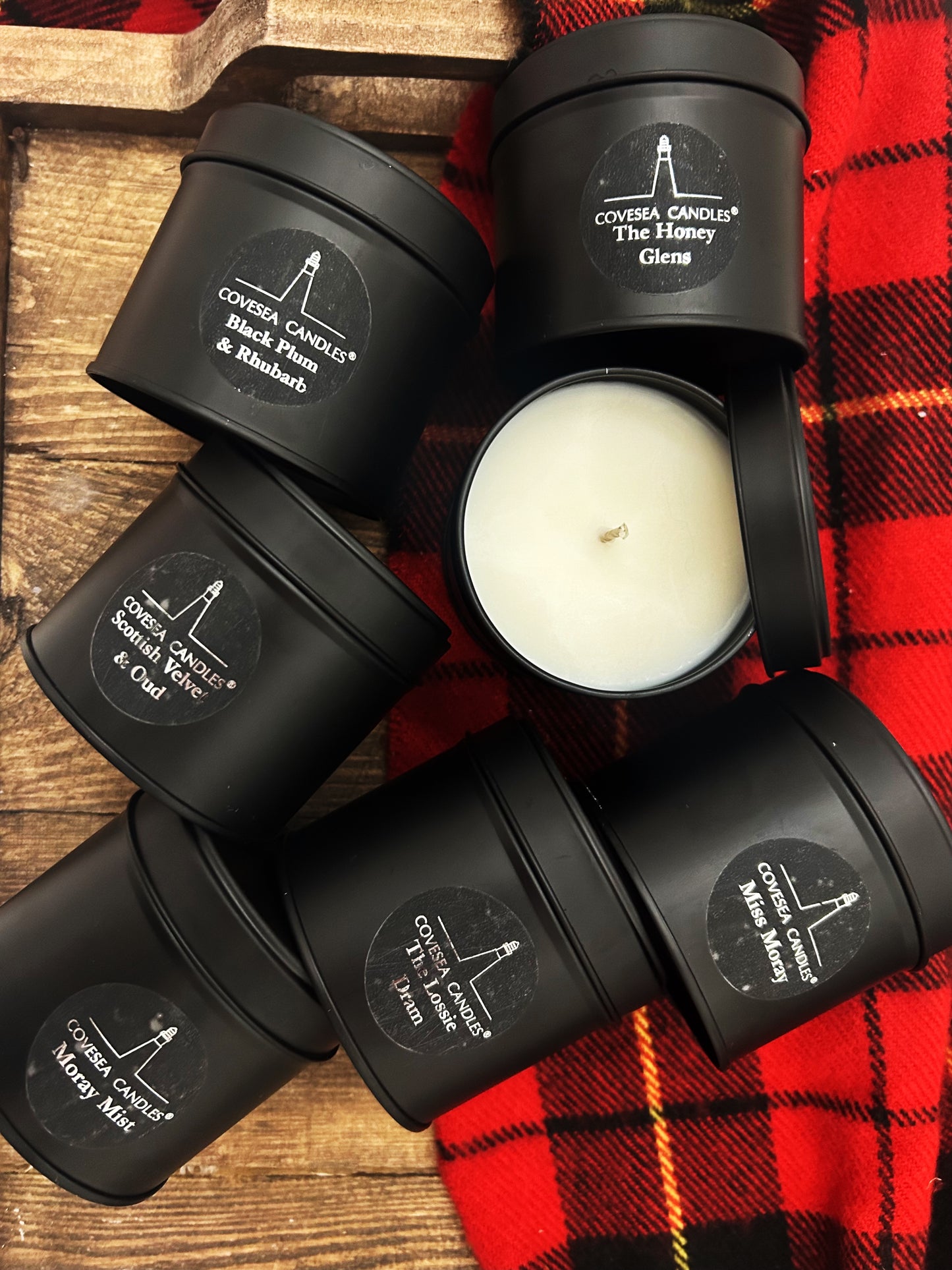 Peach Vogue Luxury Black Tin Candle