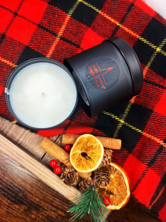 Gingerbread Black Tin Candle
