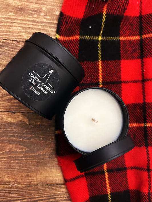 The Lossie Dram Luxury Black Tin Candle