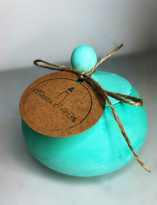 Green Chubby Pot Candle