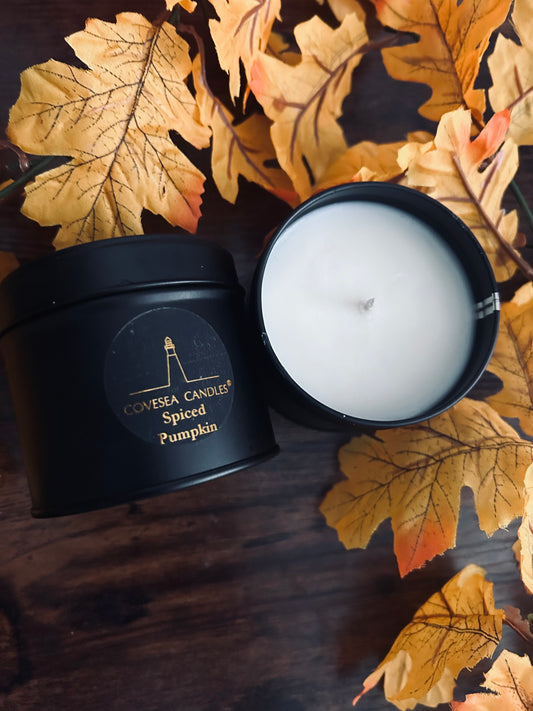 Spiced Pumpkin Luxury Black Tin Candle