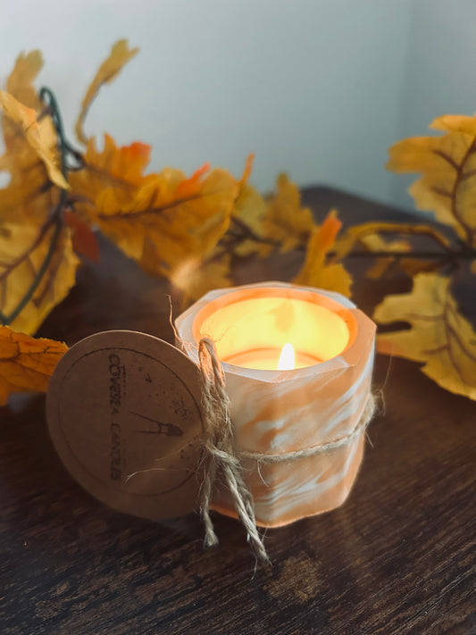Orange Marble Tealight Holder