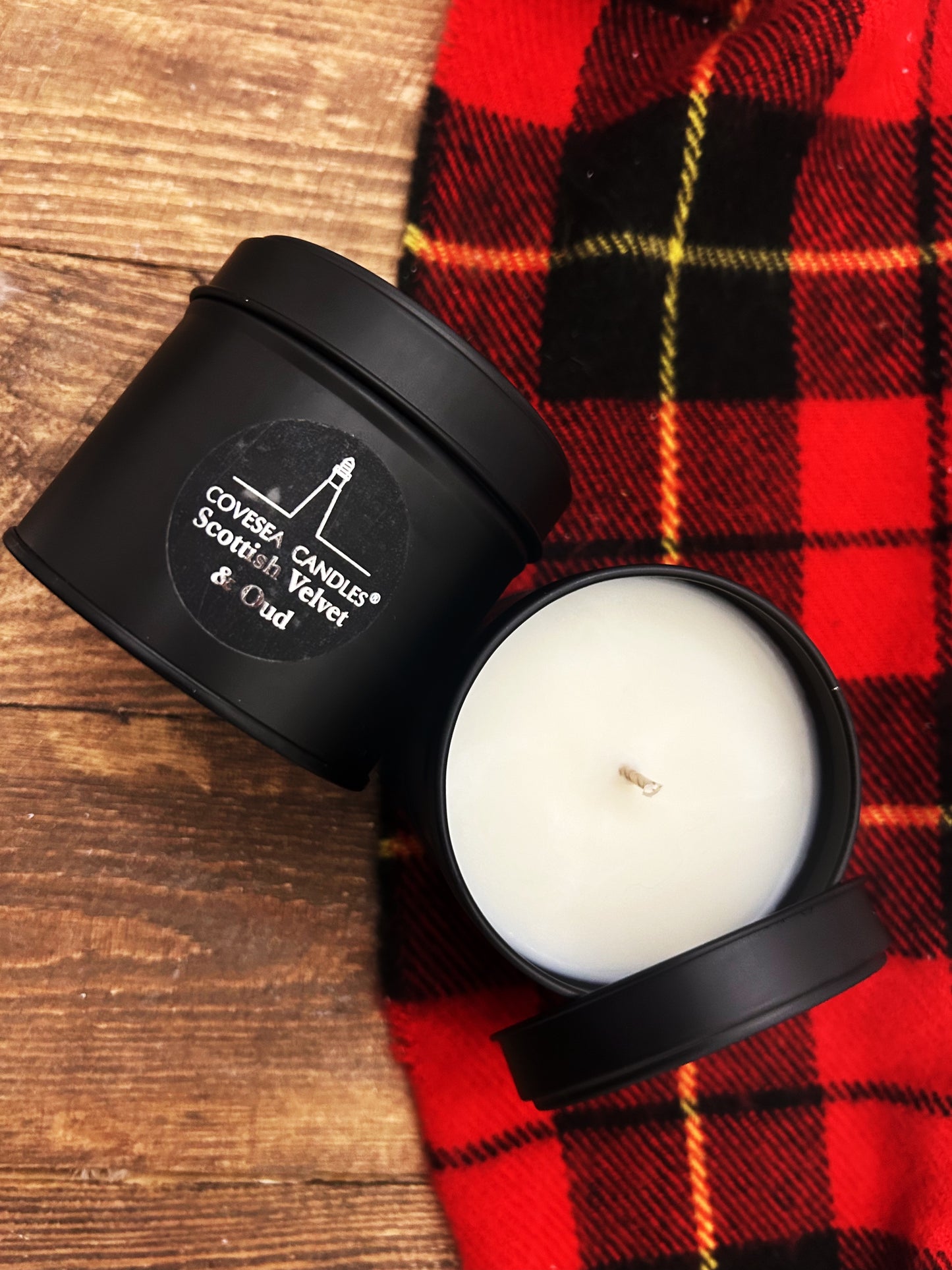 Scottish Velvet & Oud Luxury Black Tin Candle