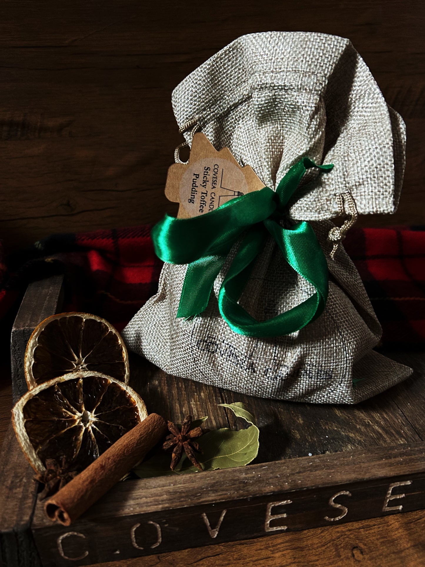 Sticky Toffee Pudding Santa Sack Yellow Chubby Pot Candle