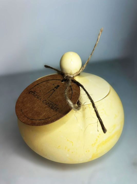 Yellow Chubby Pot Candle