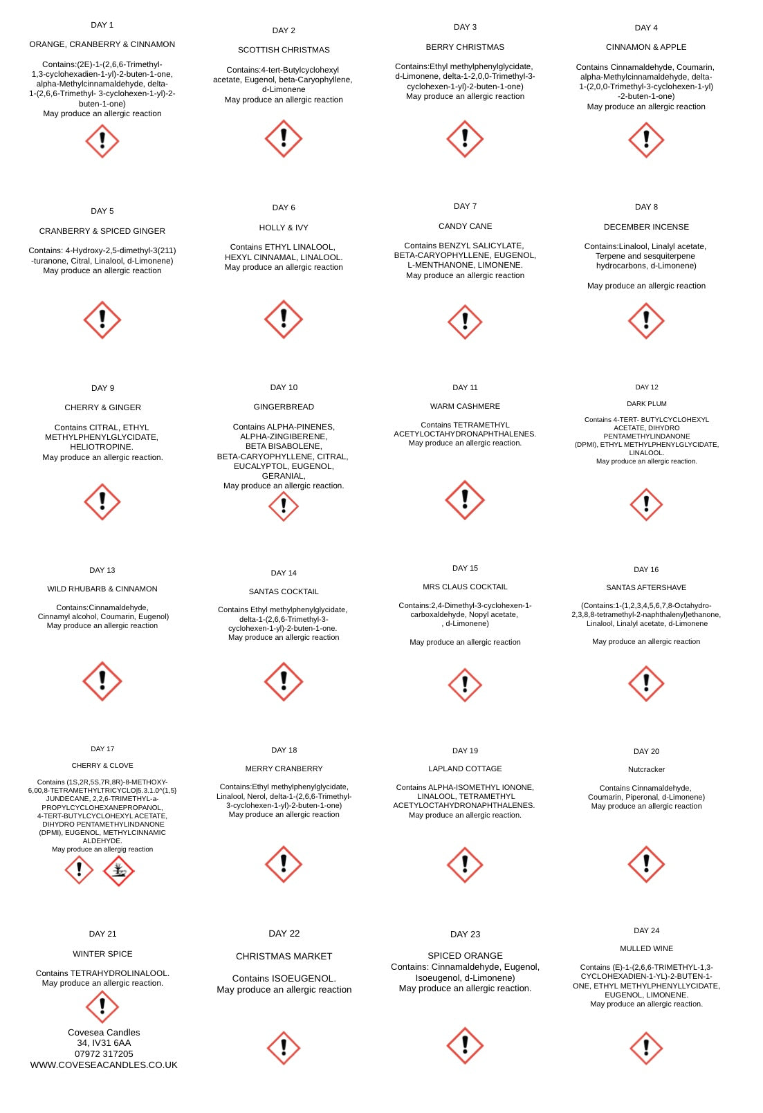 The Covesea Christmas Advent Calendar