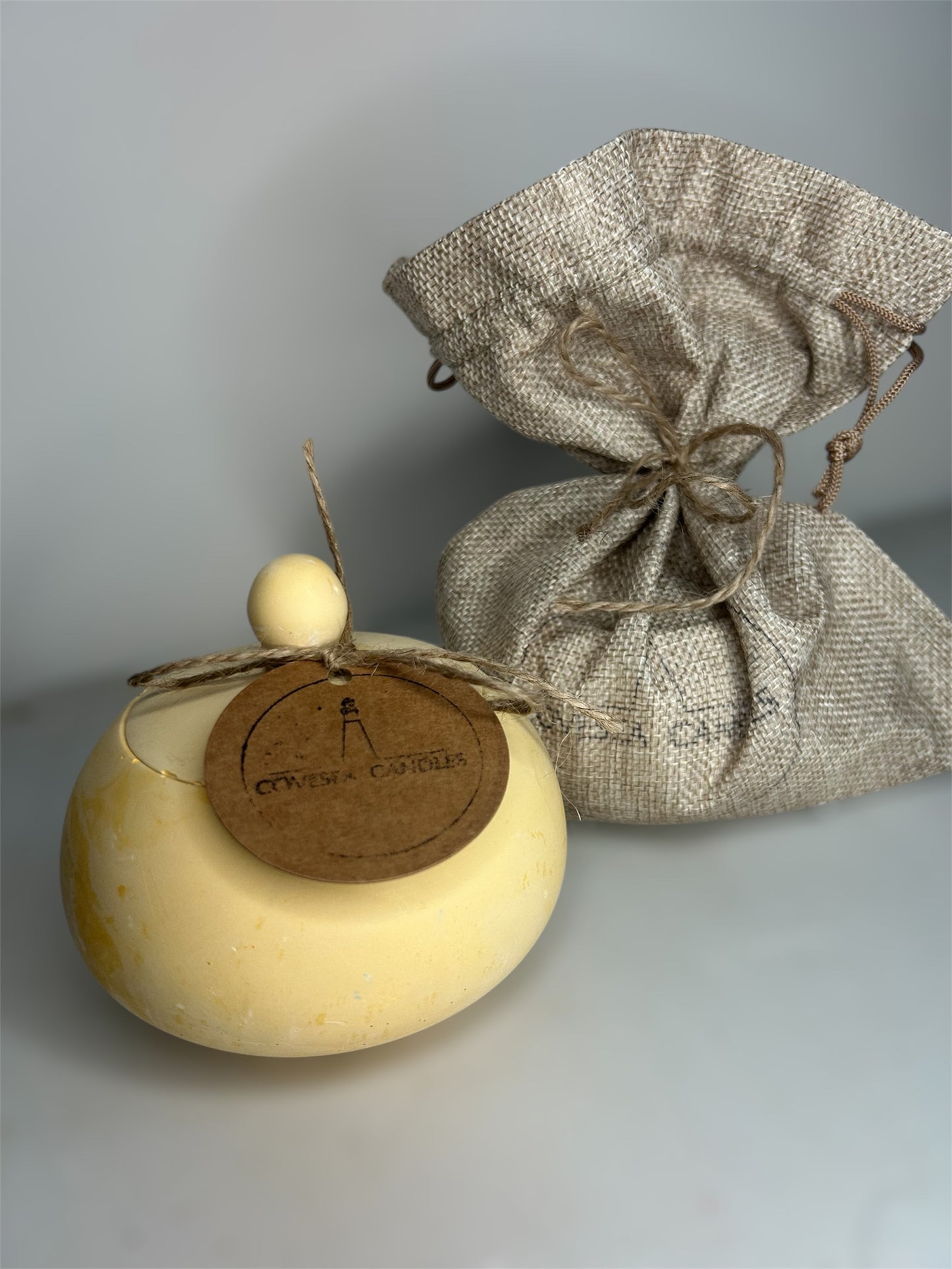 Yellow Chubby Pot Candle